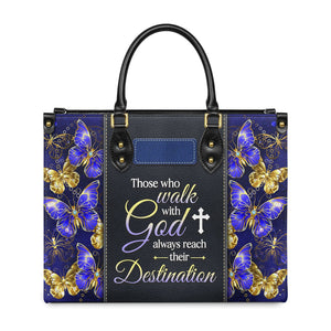 Those Who Walk With God Always Reach Their Destination Butterfly DNRZ0302002A Leather Bag