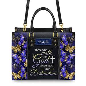 Those Who Walk With God Always Reach Their Destination Butterfly DNRZ0302002A Leather Bag