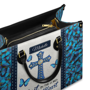 Trust in the Lord Proverbs 3 5 Blue Butterfly DNRZ1701001A Leather Bag