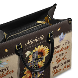 Way Maker Miracle Worker Sunflower Dragonfly DNRZ2202005A Leather Bag