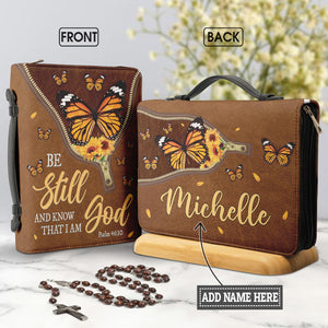 Be Still And Know That I Am God Butterfly Leather Style Psalm 46 10 HHRZ29097505FB Bible Cover