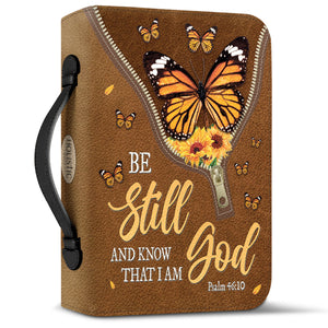 Be Still And Know That I Am God Butterfly Leather Style Psalm 46 10 HHRZ29097505FB Bible Cover
