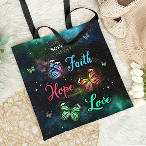Faith Hope Love Butterfly NNRZ110723588 Tote Bag