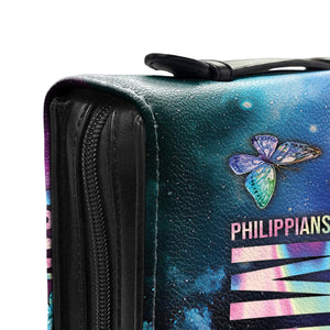 Faith I Can Do All Thing Through Christ Philippians 413 Butterfly Galaxy HHRZ29097818WD Bible Cover