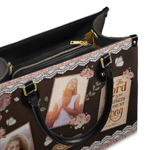 The Lord Is My Strength And My Song Psalm 118 14 HHRZ04124123ZB Leather Bag